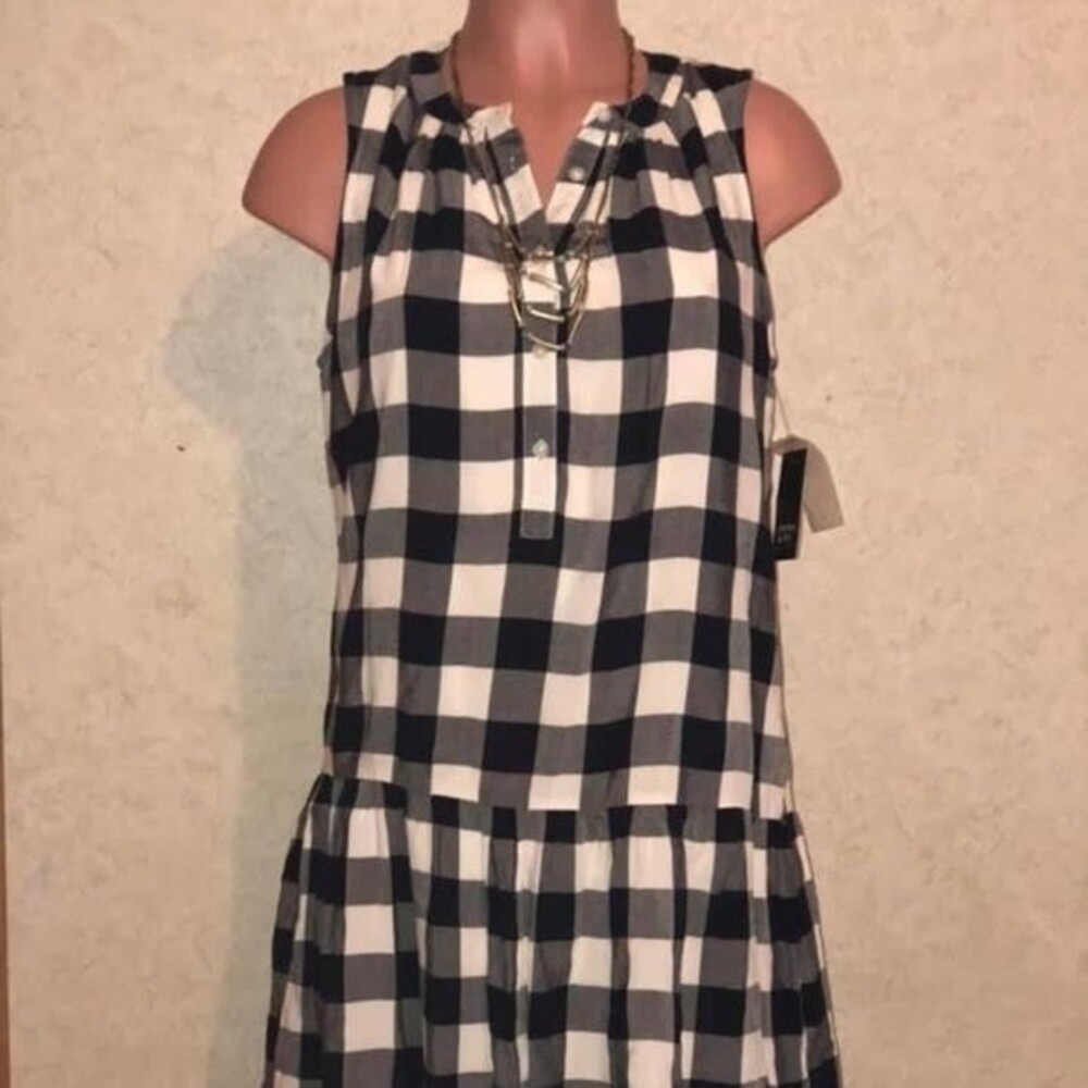 Crown & Ivy - Mini Women Dress Blue & withe Sleeveless New Size X-Small - Picture 7 of 11